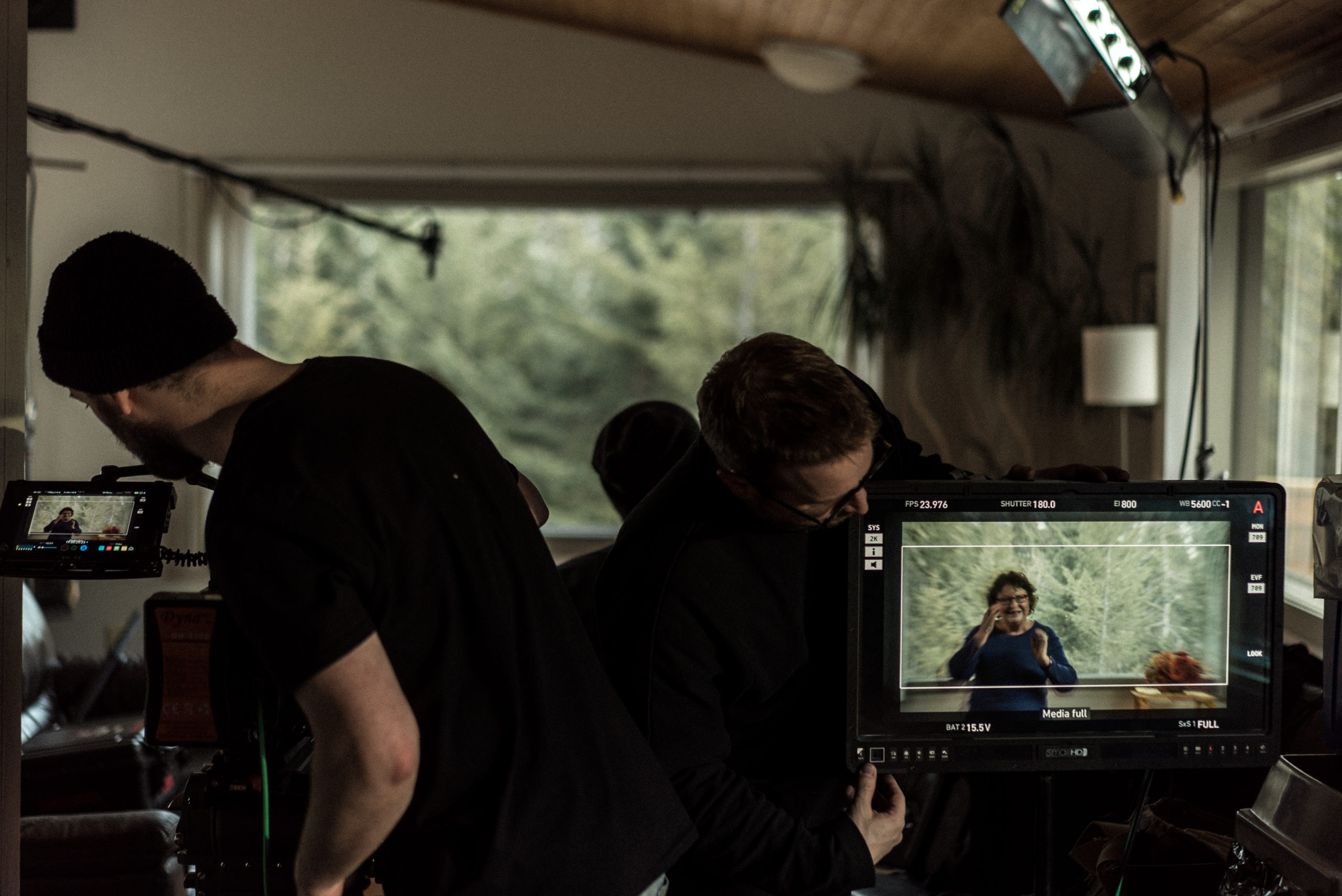 Scott Winder filming Ha Ling Peak documentary in Alberta