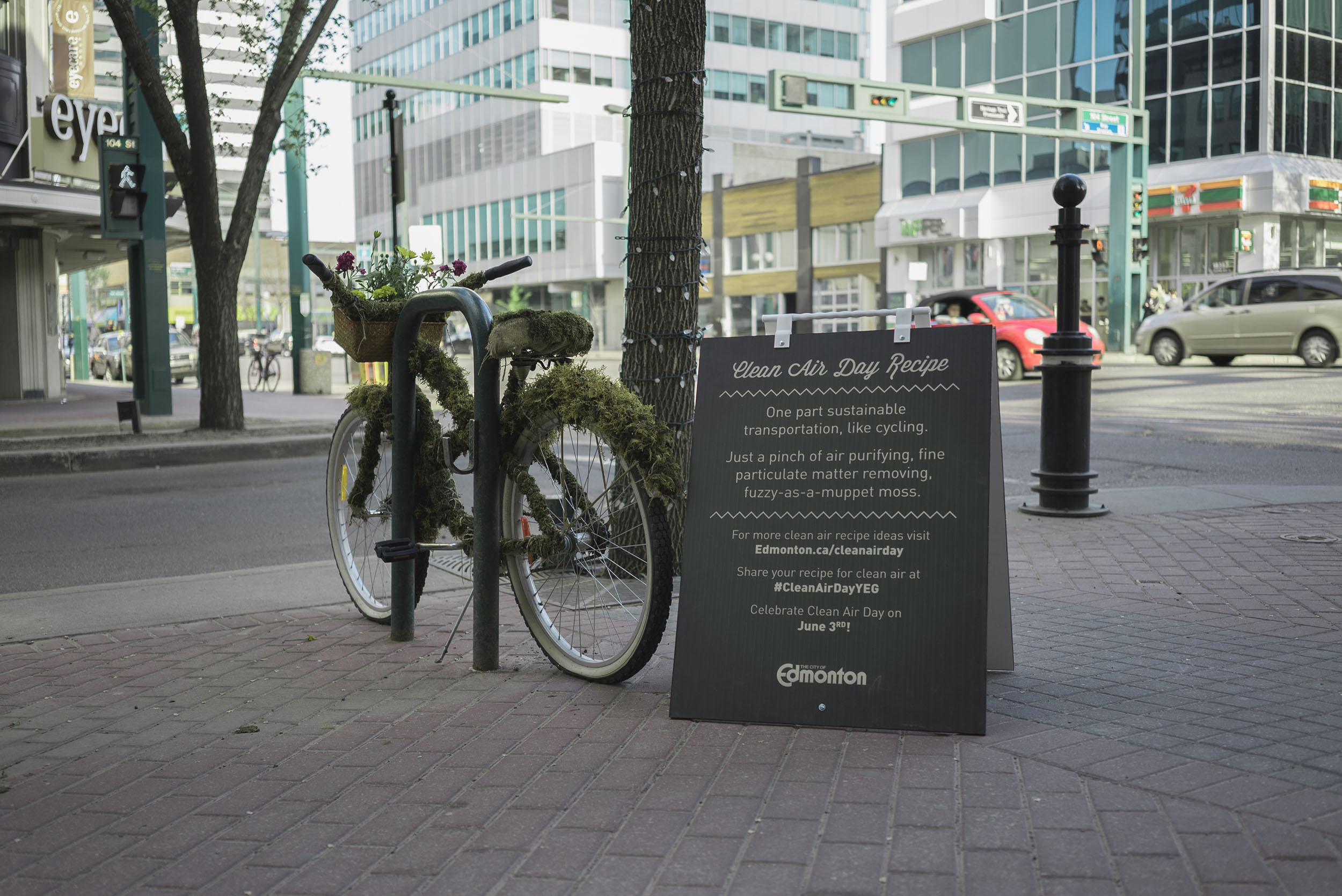 Moss bike advertising campaign in Edmonton